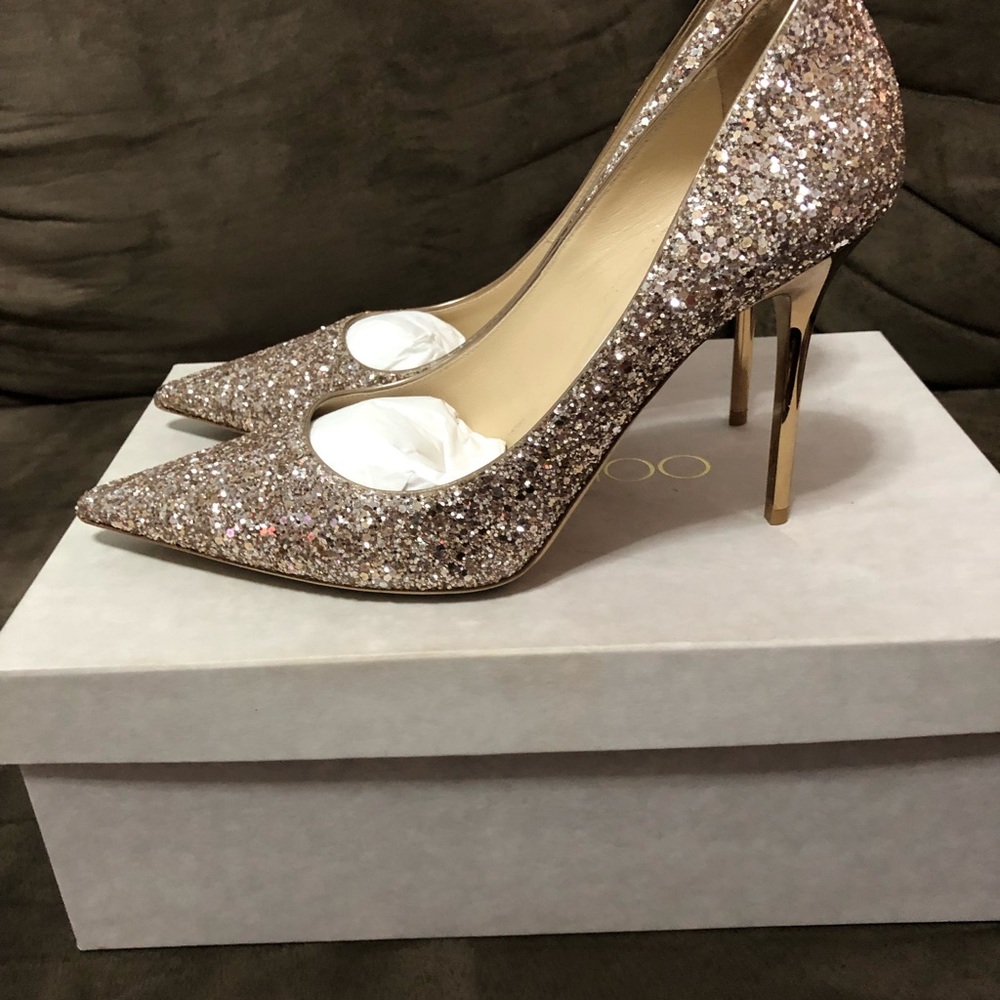 Women’s Jimmy Choo Gold glitter pumps